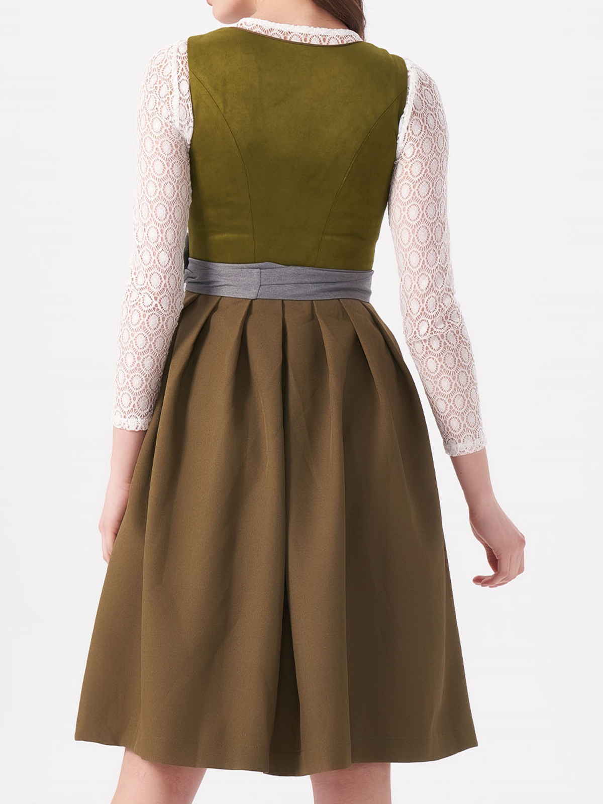 Dirndl in blauem Samt mit modernem Schnitt