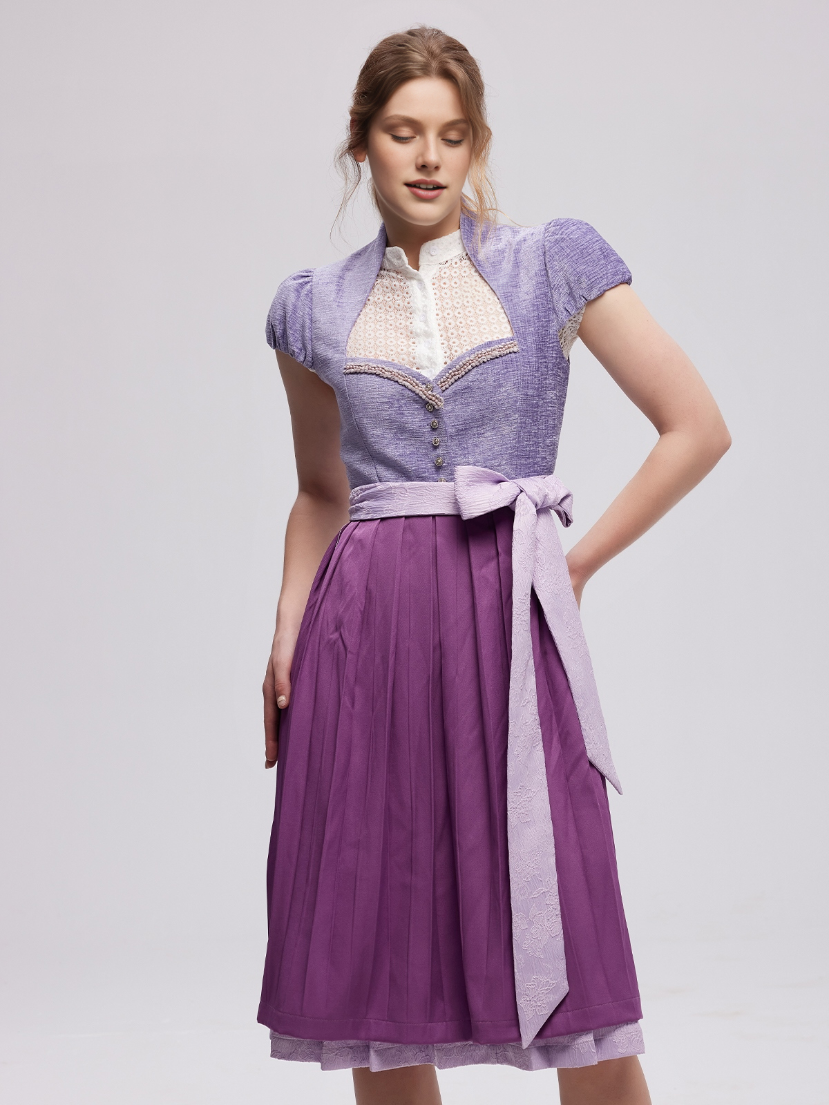 Dirndl Damen Samt in Lila