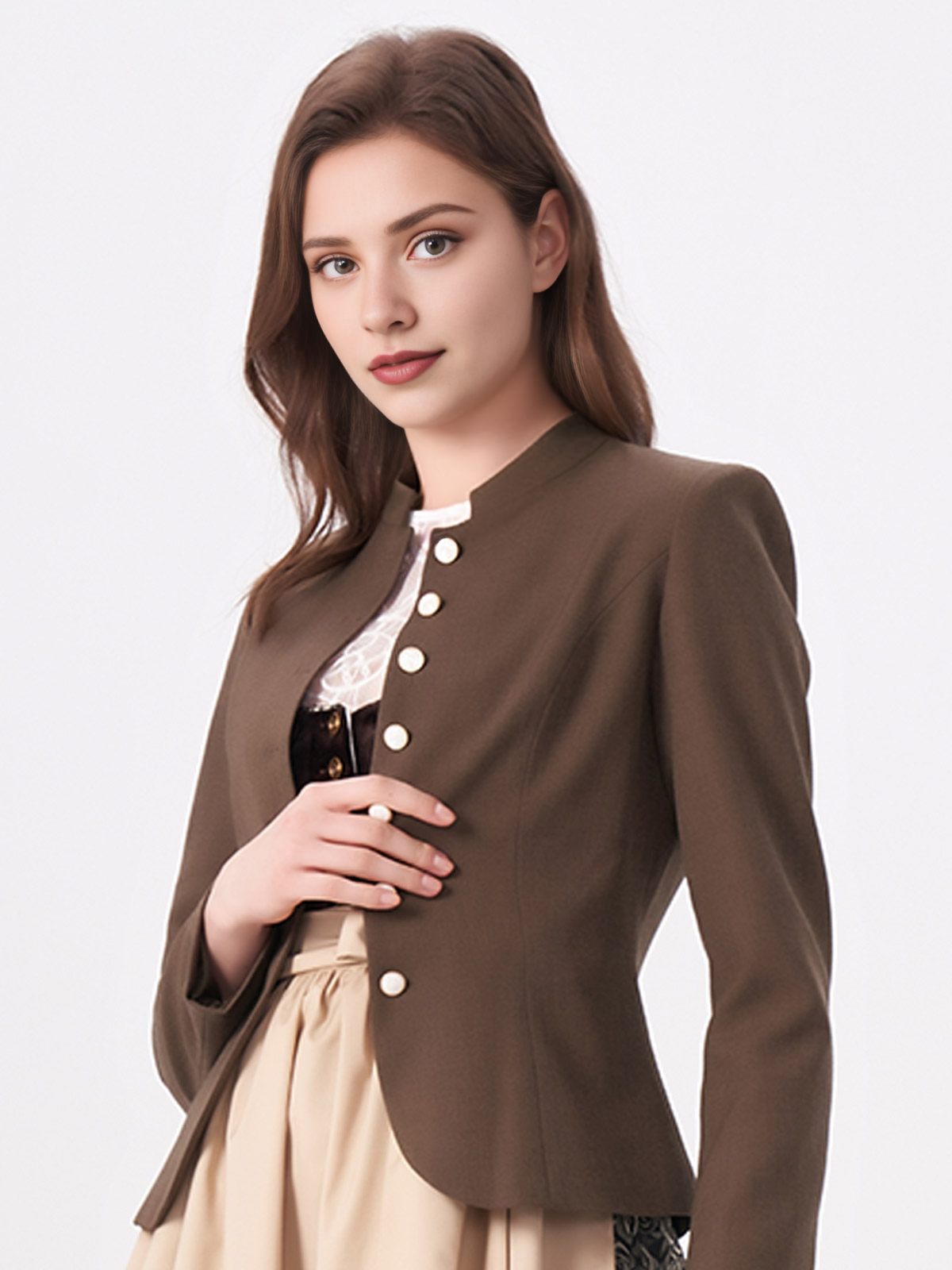 Dirndl mit brauner Jacke