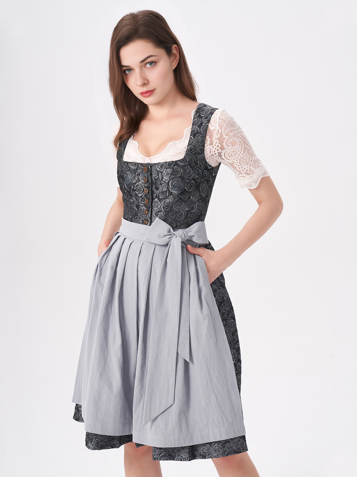 Dirndl in Dunkelrot