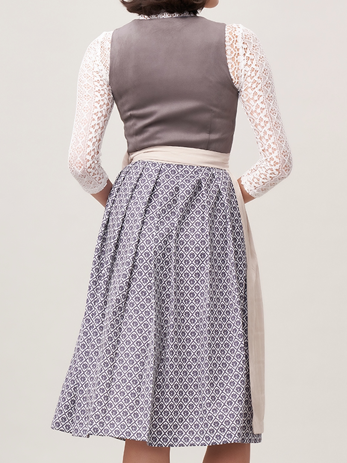 Dirndl Waldgrün in grauer Variante