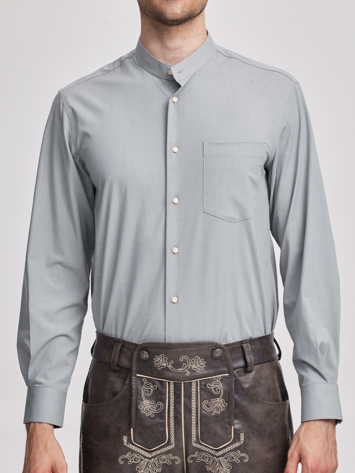 Modernes Dirndl mit Reißverschluss in Grau